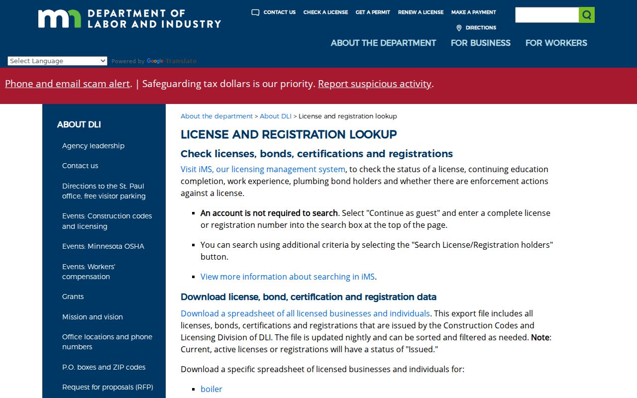 Apple Valley residents directory source showing Minnesota license and registration lookup