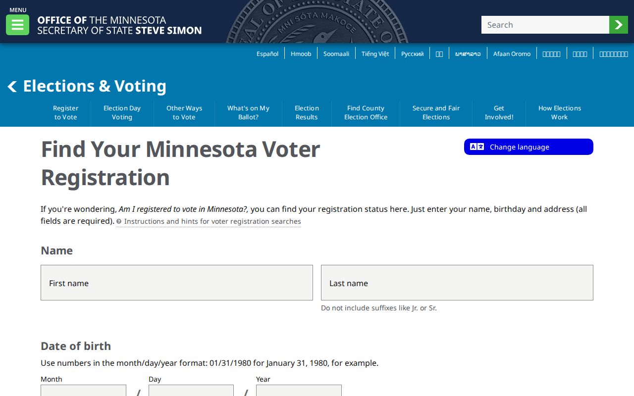 Apple Valley resident lookup MNVotes registration fields